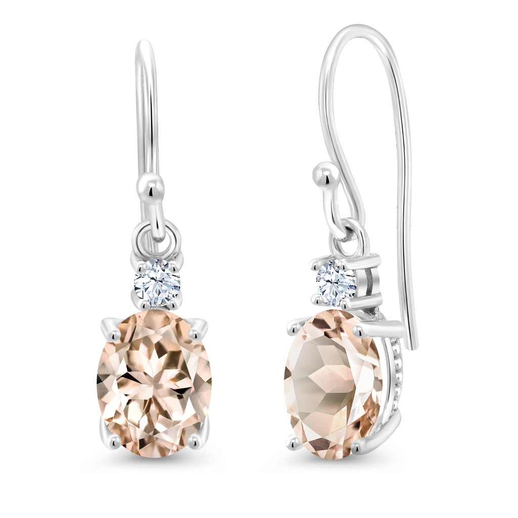 Morganite - October_Earrings in 10K White Gold