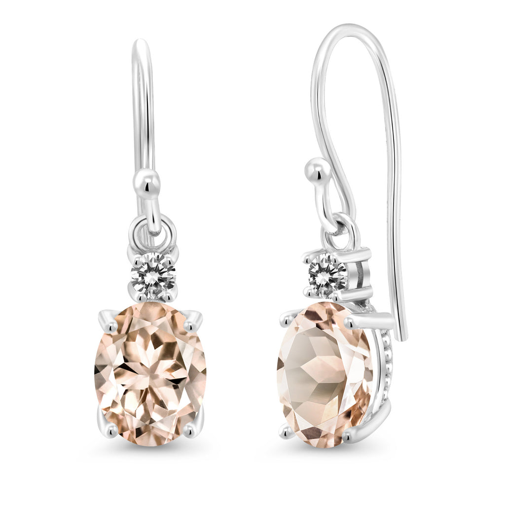 Morganite - October_Earrings in 10K White Gold