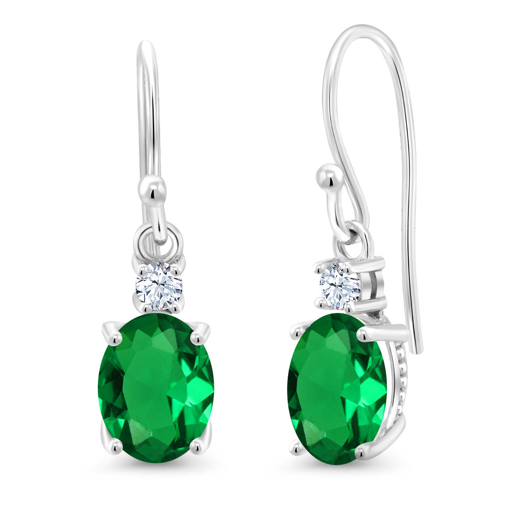 Nano Emerald - May_Earrings in 10K White Gold