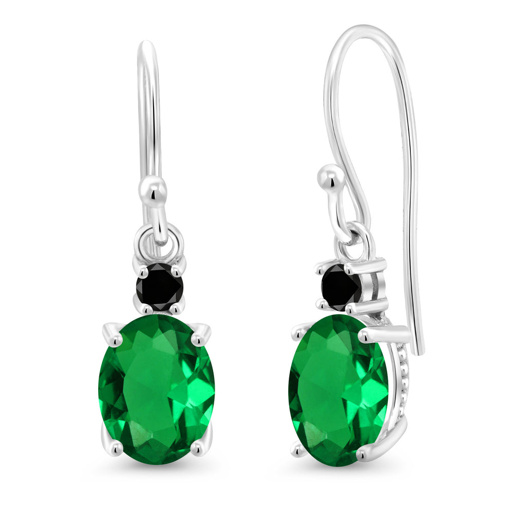 Nano Emerald - May_Earrings in 10K White Gold