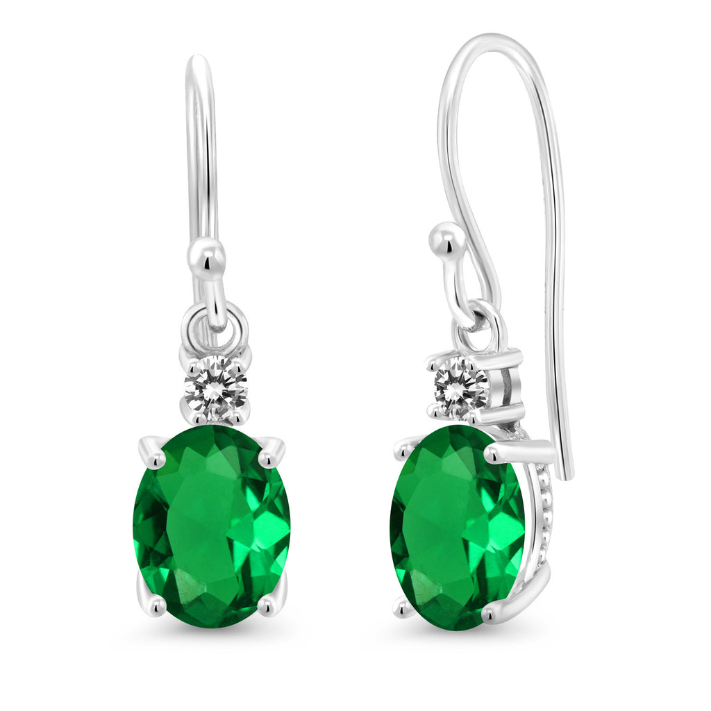 Nano Emerald - May_Earrings in 10K White Gold