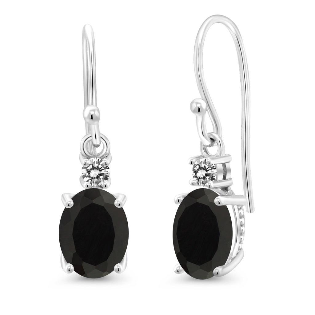 Onyx - December_Earrings in 10K White Gold