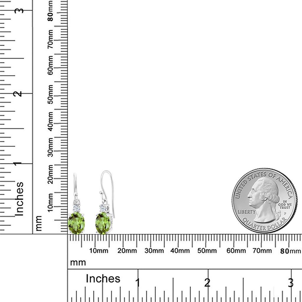 Green and White_Earrings in 10K White Gold