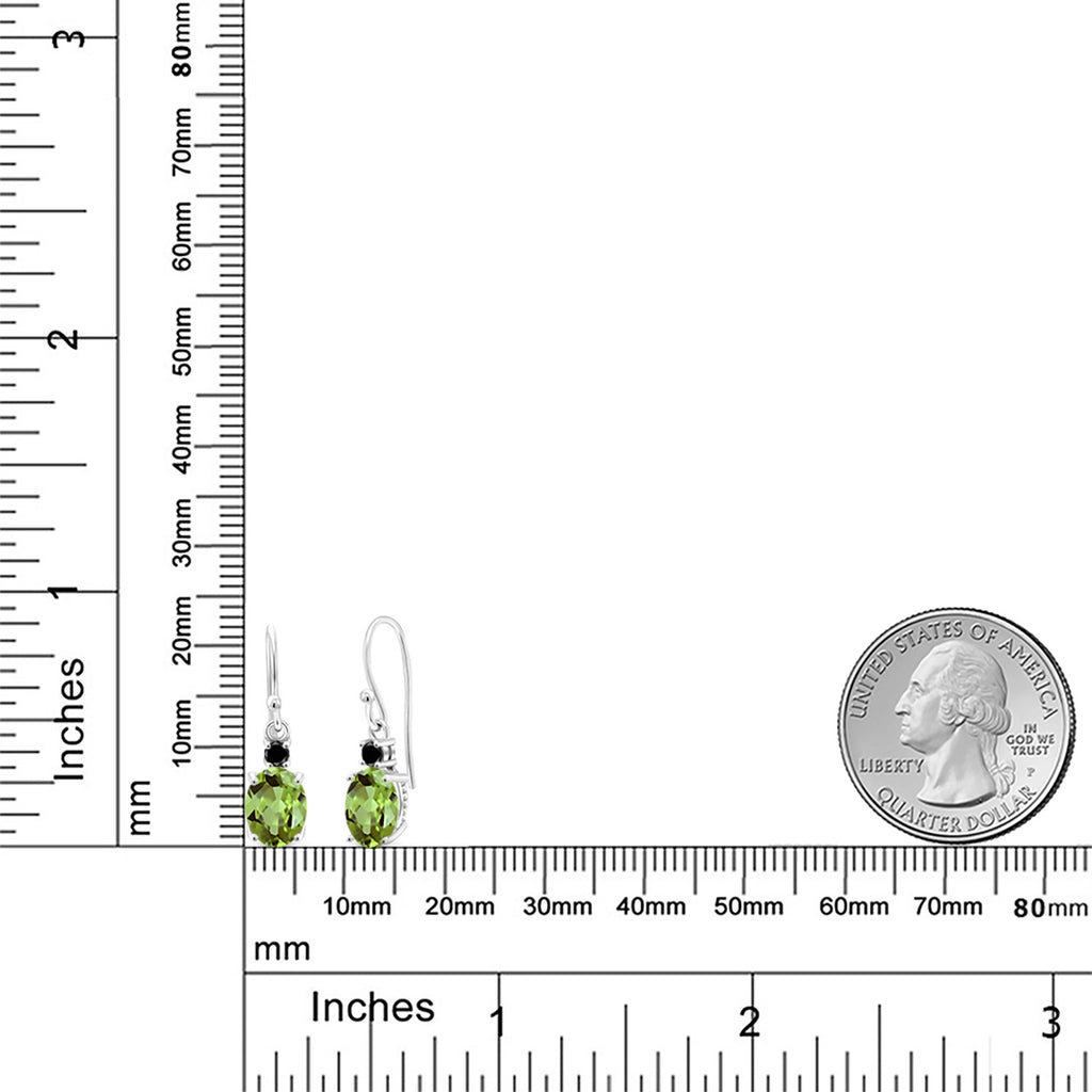 Green and Black_Earrings in 10K White Gold
