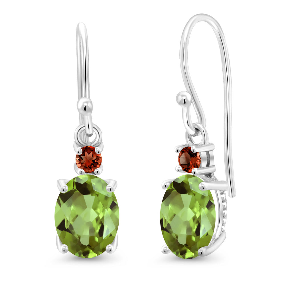 Peridot - August_Earrings in 10K White Gold