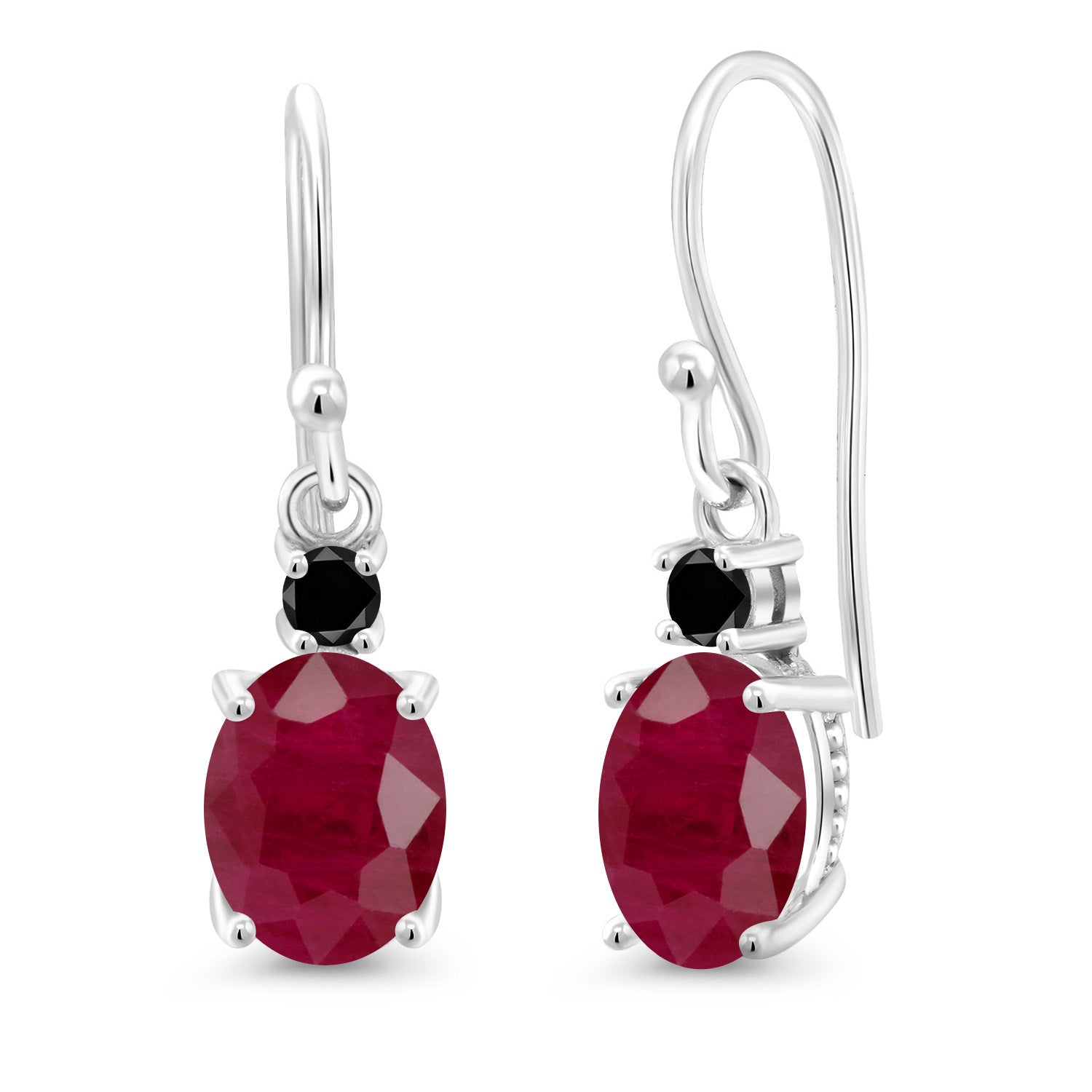 Ruby - July_Earrings in 10K White Gold