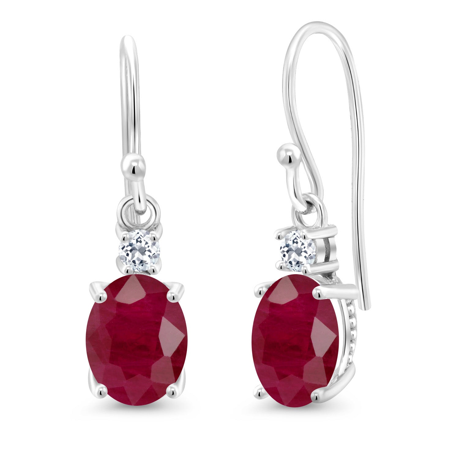 Ruby - July_Earrings in 10K White Gold