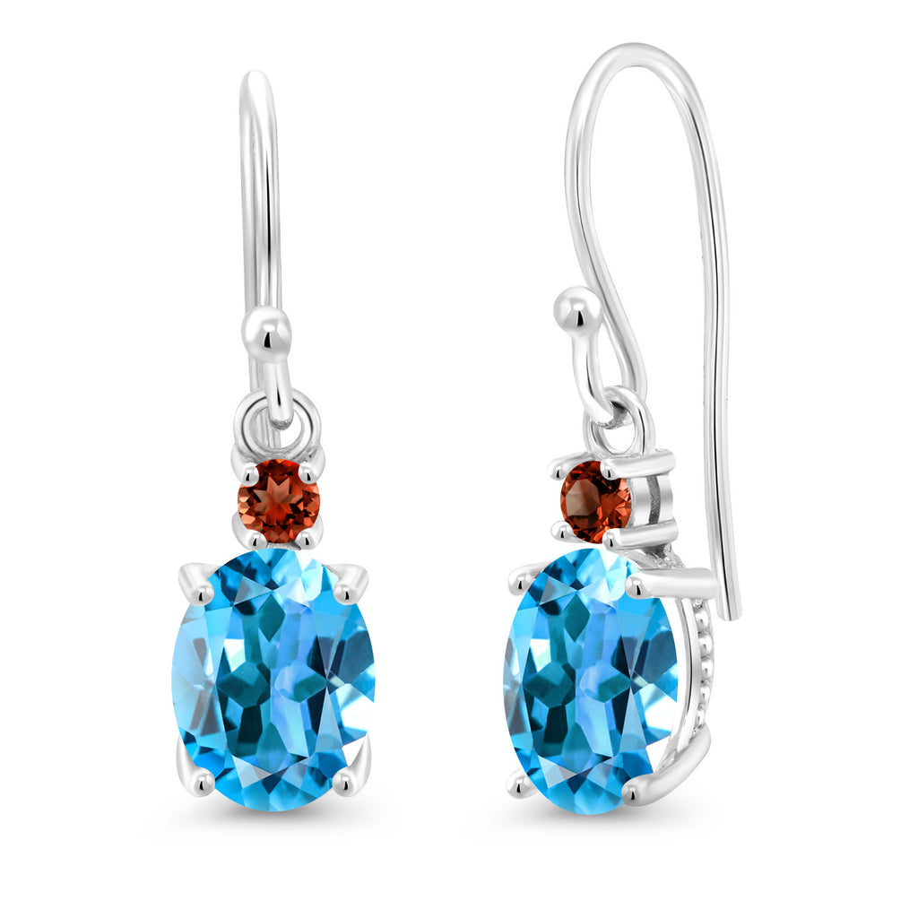 Swiss Blue Topaz - November_Earrings in 10K White Gold