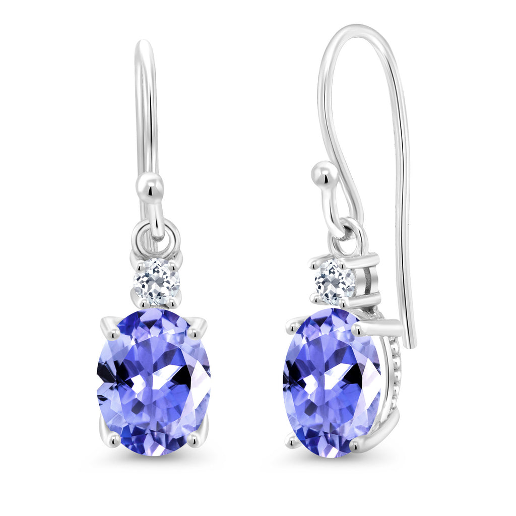 Tanzanite - December_Earrings in 10K White Gold