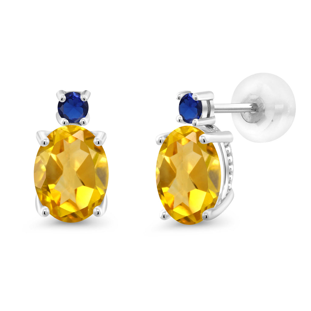 Citrine - November_Earrings in 14K White Gold