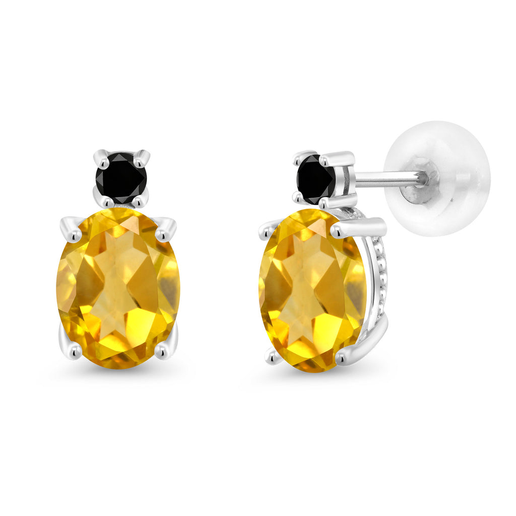 Citrine - November_Earrings in 14K White Gold
