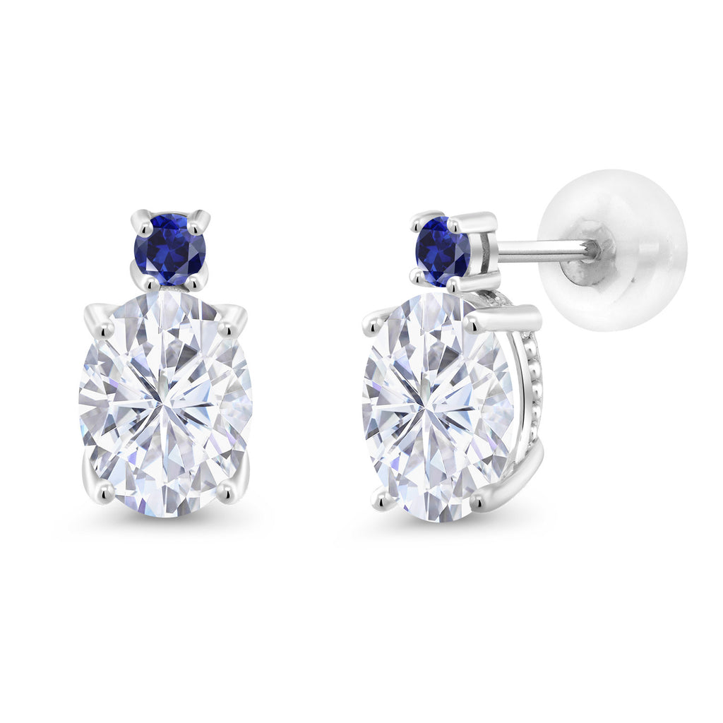 White Moissanite - April_Earrings in 14K White Gold