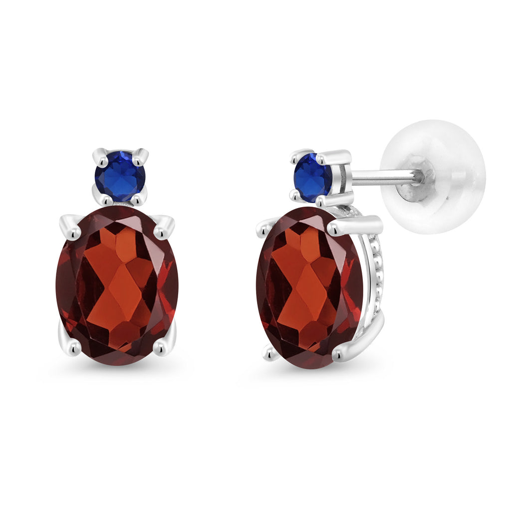 Garnet - January_Earrings in 14K White Gold