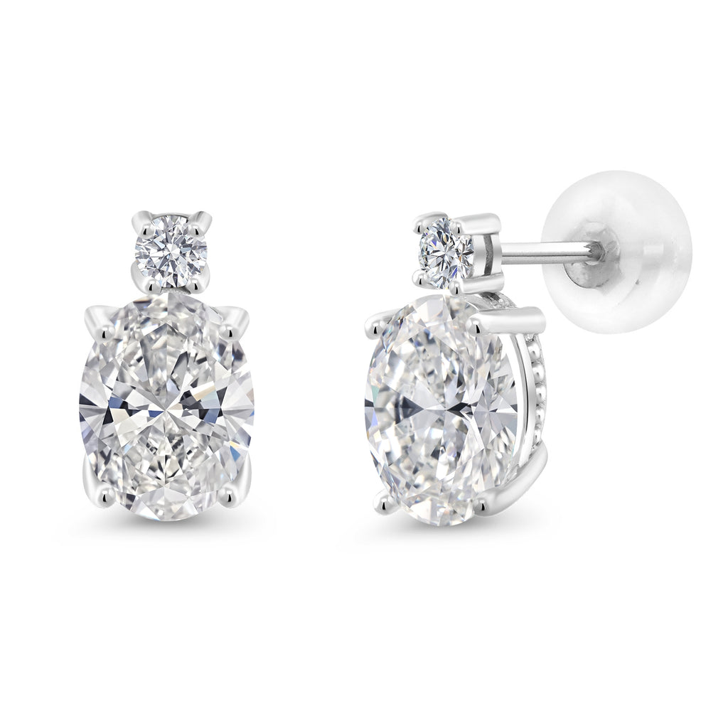 White Lab Grown Diamond - April_Earrings in 14K White Gold