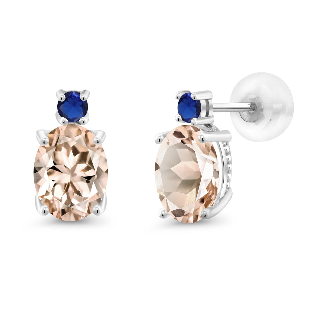 Morganite - October_Earrings in 14K White Gold