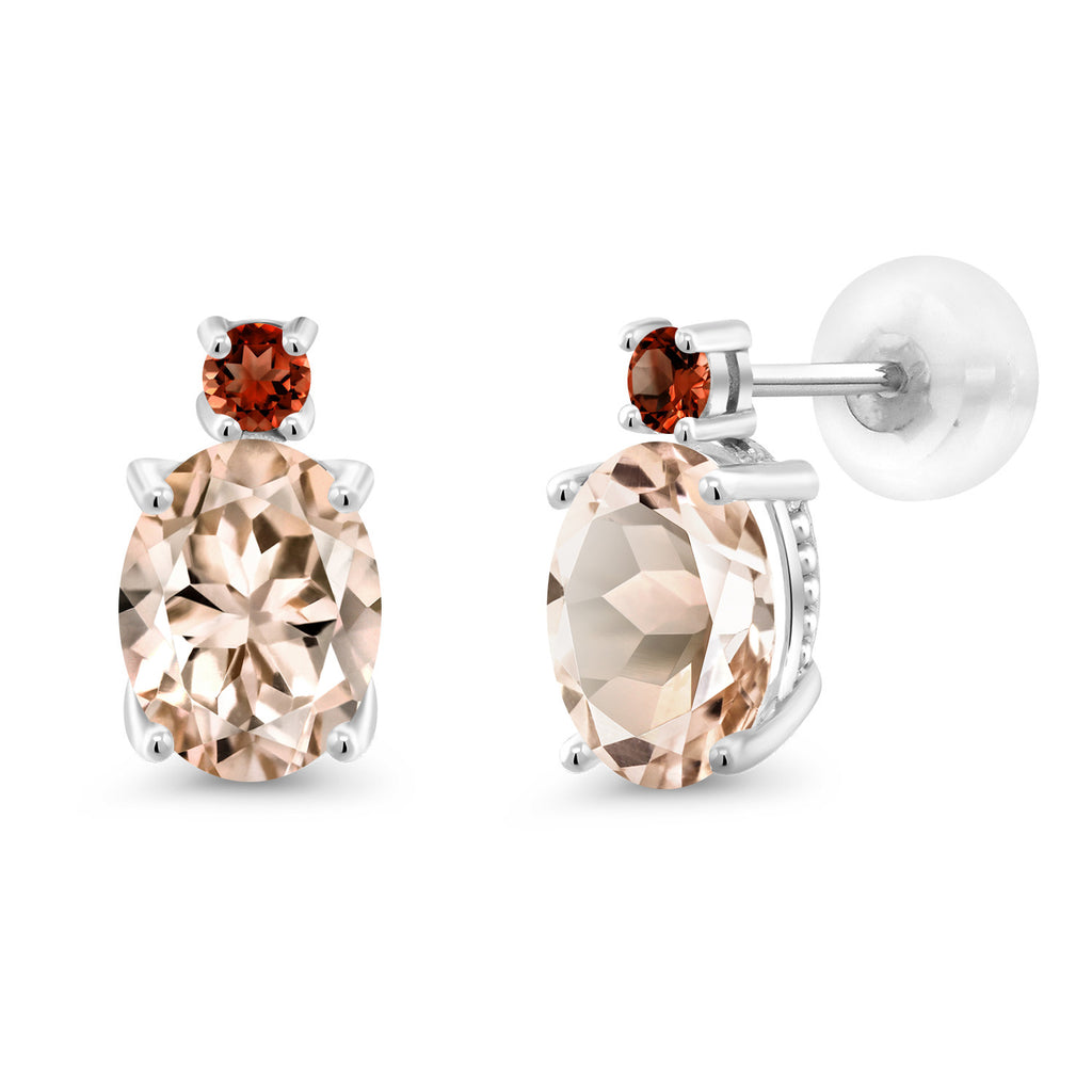 Morganite - October_Earrings in 14K White Gold