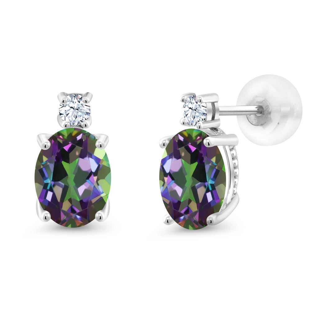 Green Mystic Topaz_Earrings in 14K White Gold