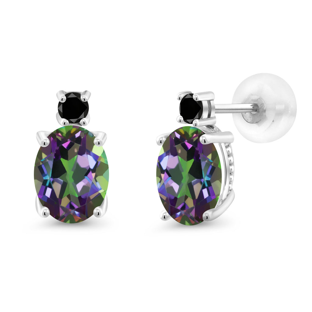 Green Mystic Topaz_Earrings in 14K White Gold