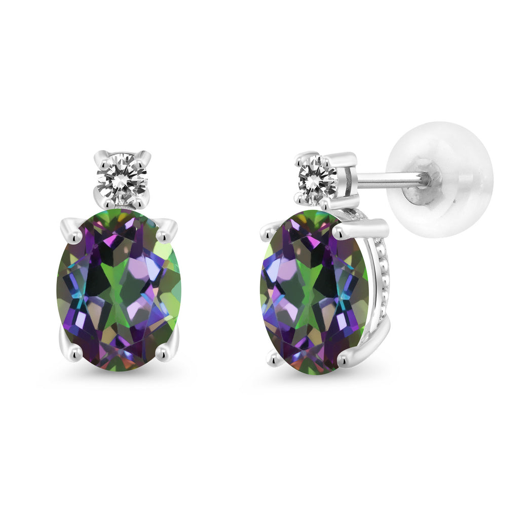 Green Mystic Topaz_Earrings in 14K White Gold
