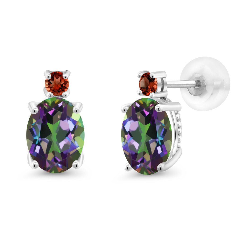 Green Mystic Topaz_Earrings in 14K White Gold