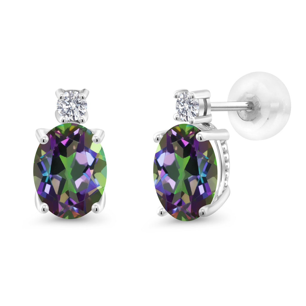 Green Mystic Topaz_Earrings in 14K White Gold