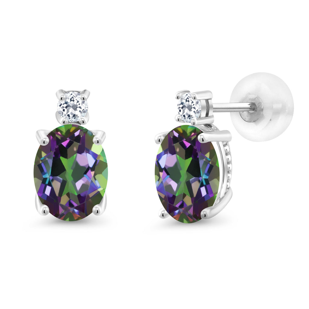 Green Mystic Topaz_Earrings in 14K White Gold