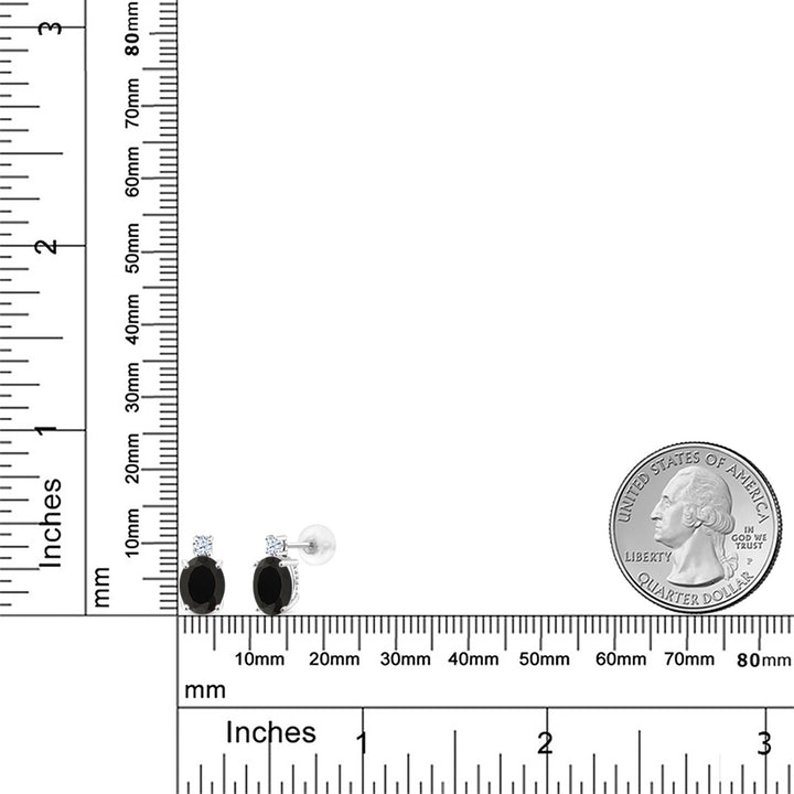 Black and White_Earrings in 14K White Gold
