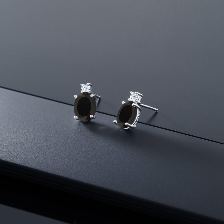 Black and White_Earrings in 14K White Gold