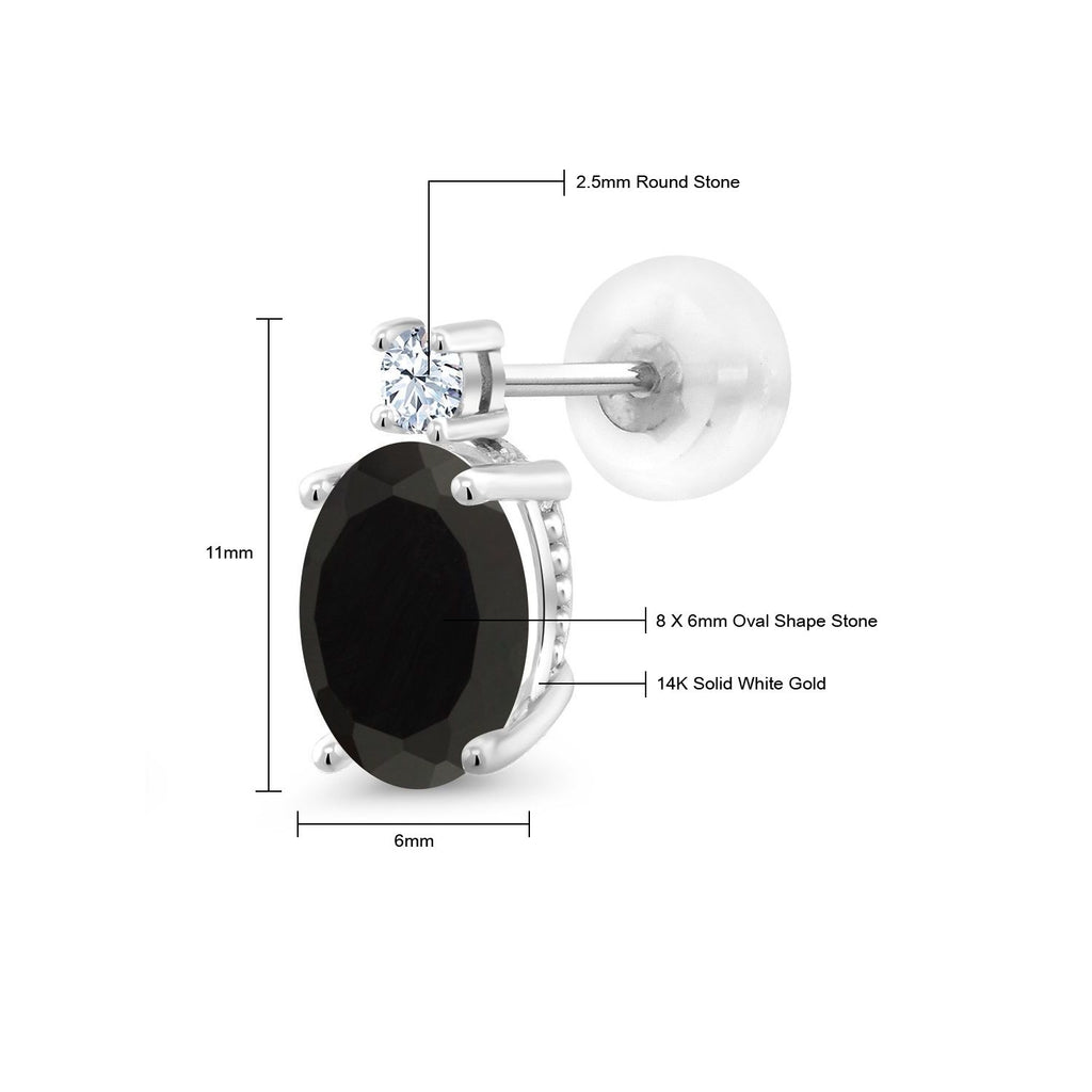 Black and White_Earrings in 14K White Gold