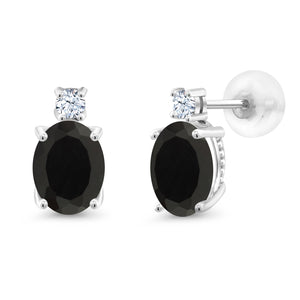 Black and White_Earrings in 14K White Gold