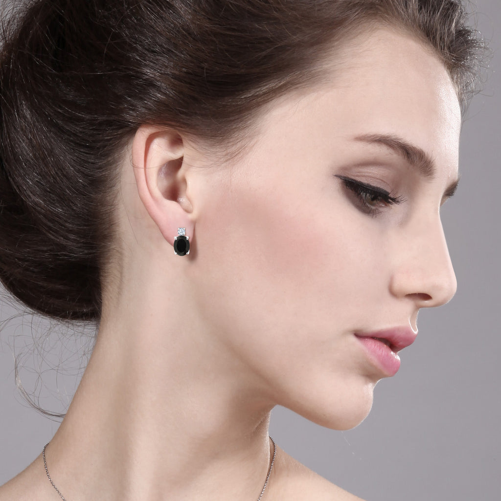 Black and White_Earrings in 14K White Gold