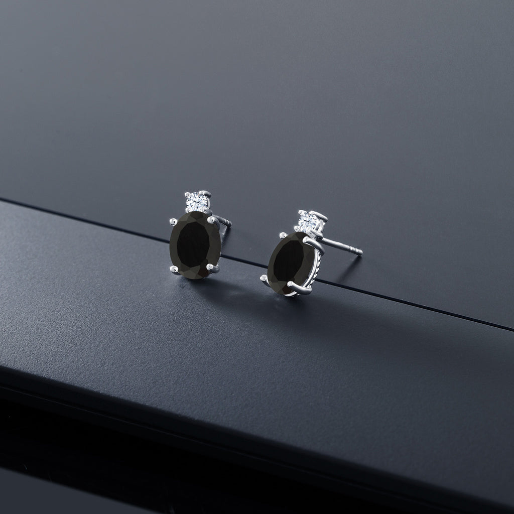 Black and White_Earrings in 14K White Gold