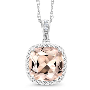 Morganite - October_Pendant in 10K White Gold