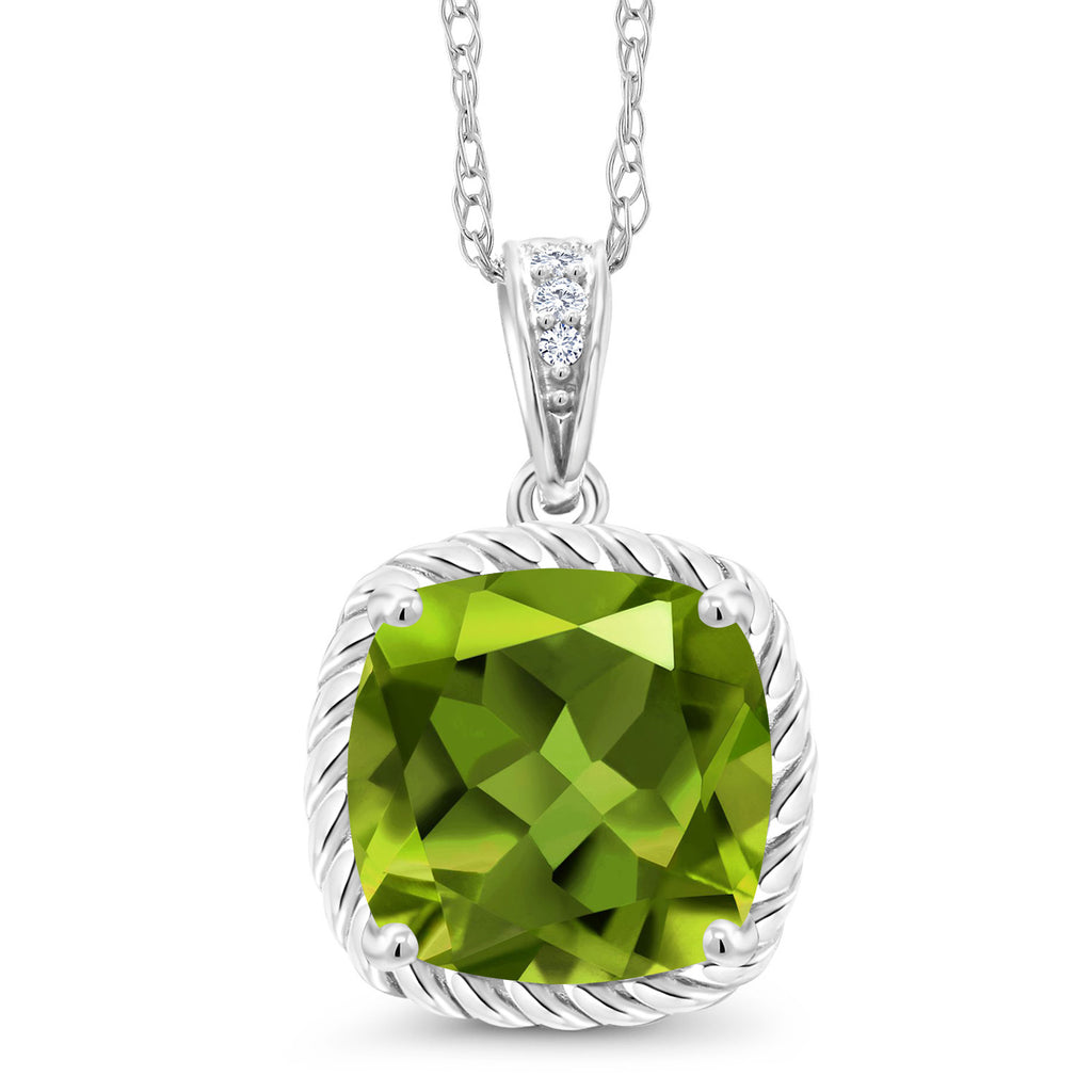 Peridot - August_Pendant in 10K White Gold