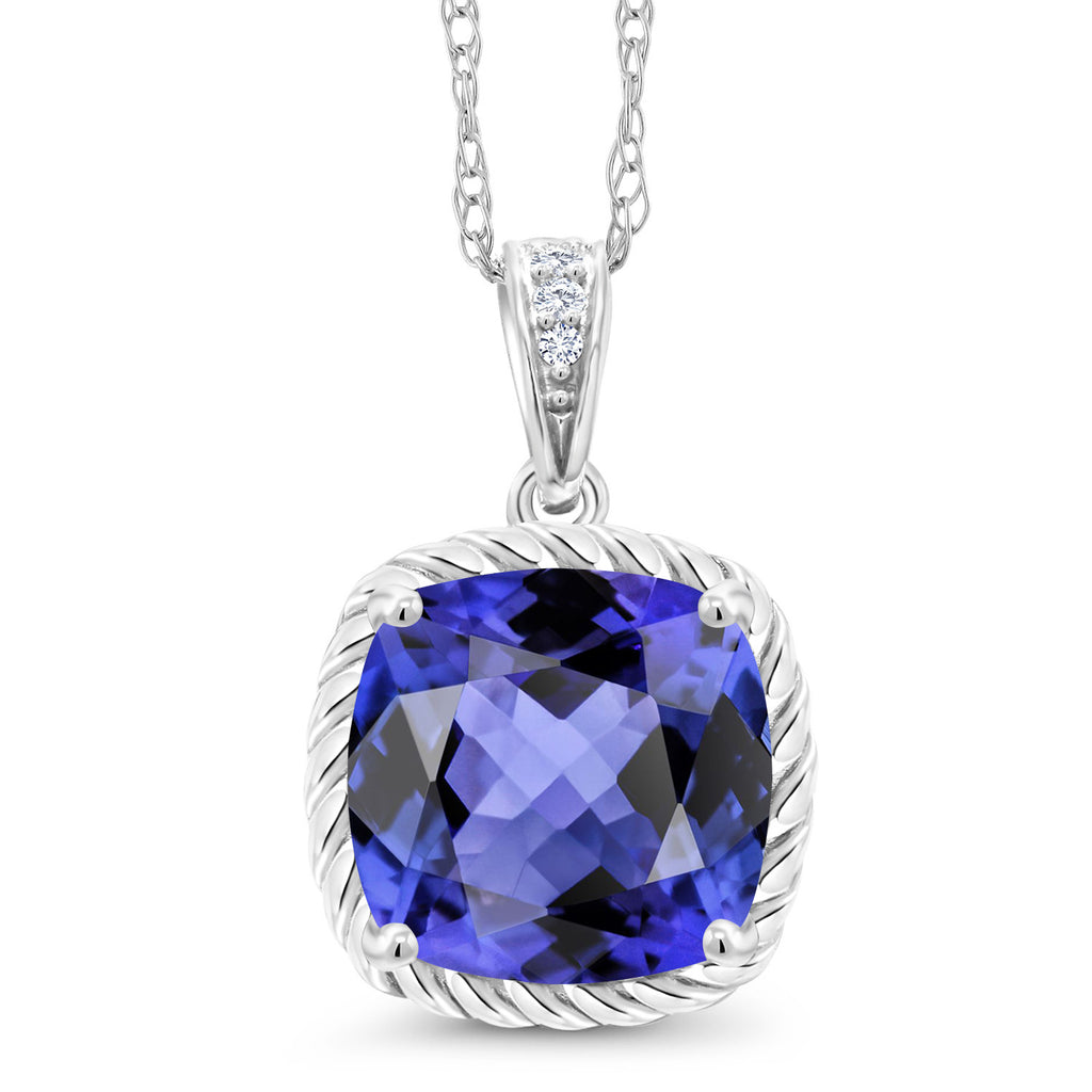 Tanzanite - December_Pendant in 10K White Gold