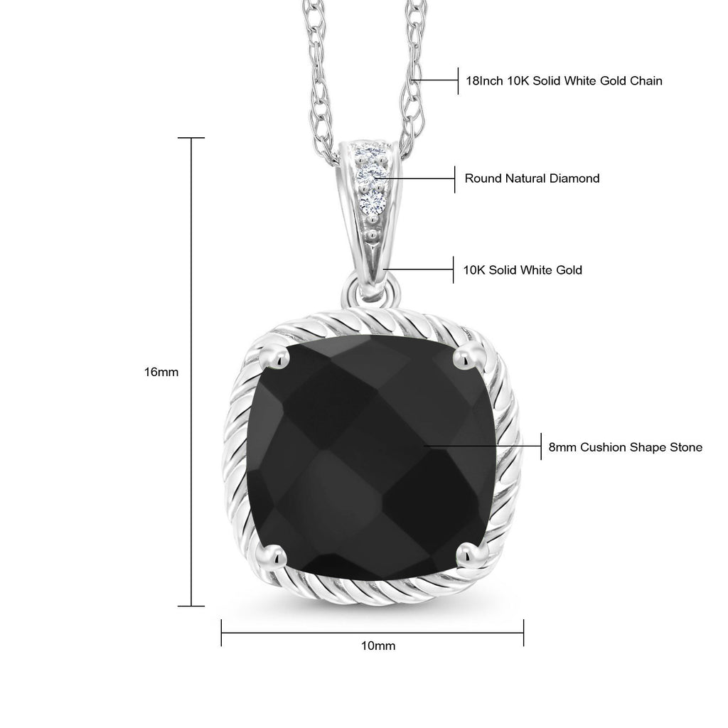 Onyx and Diamond_Pendant in 10K White Gold