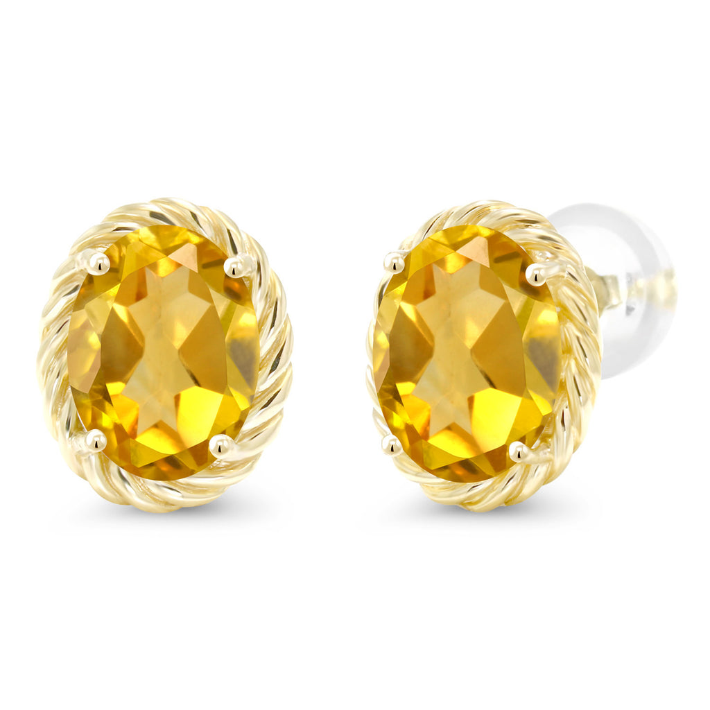 Citrine - November_Earrings in 14K Yellow Gold