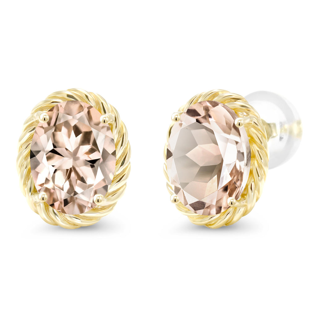 Morganite - October_Earrings in 14K Yellow Gold