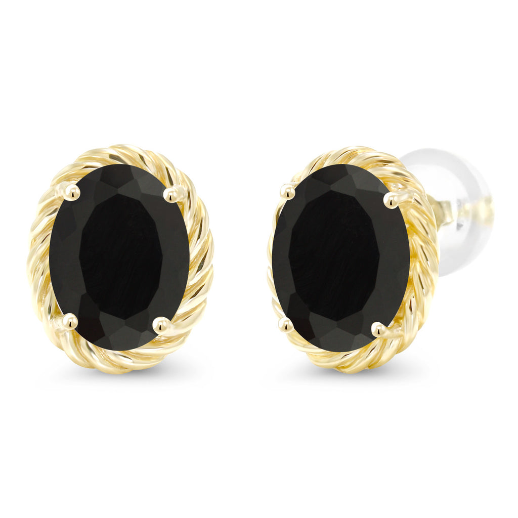 Onyx - December_Earrings in 14K Yellow Gold