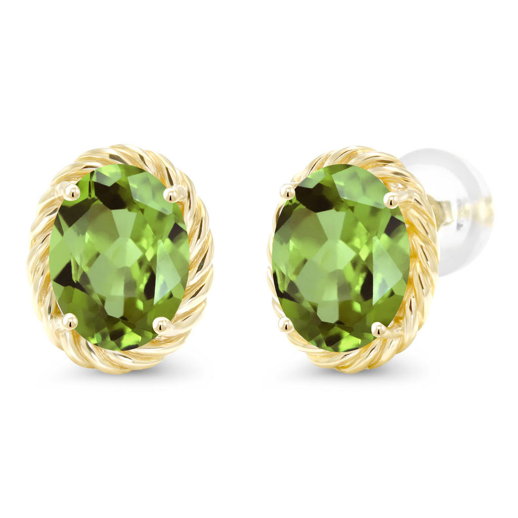 Peridot - August_Earrings in 14K Yellow Gold