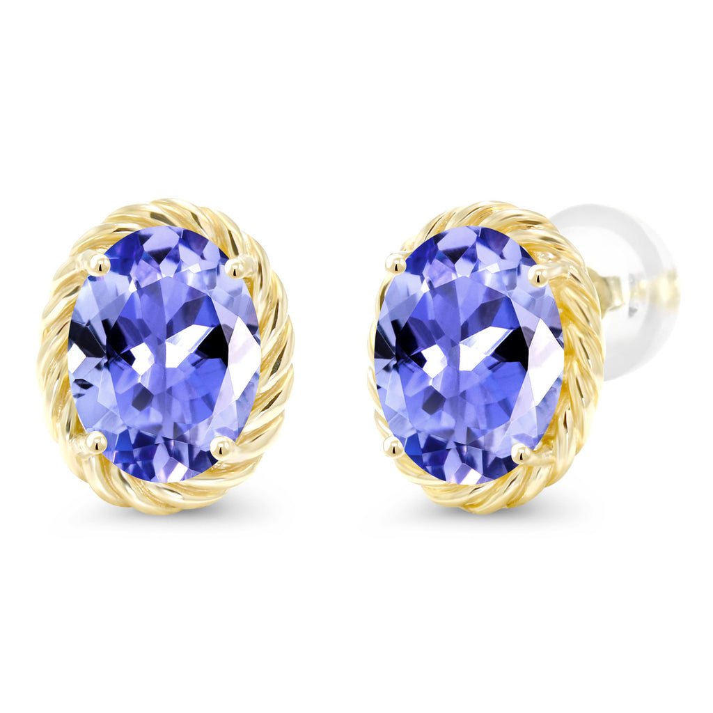 Tanzanite - December_Earrings in 14K Yellow Gold