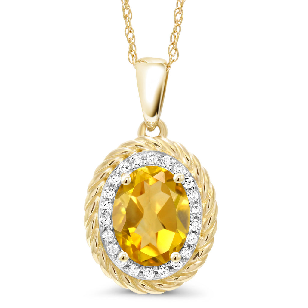 Citrine - November_Pendant in 14K Yellow Gold