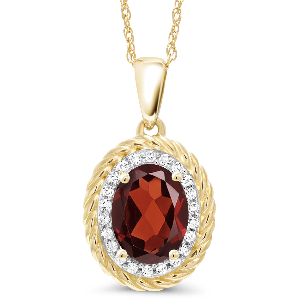 Garnet - January_Pendant in 14K Yellow Gold