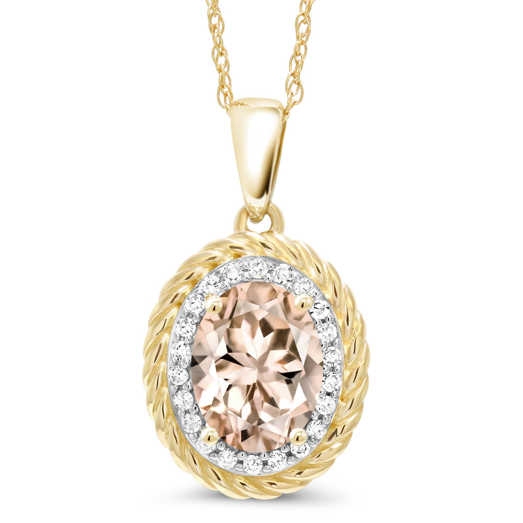 Morganite - October_Pendant in 14K Yellow Gold
