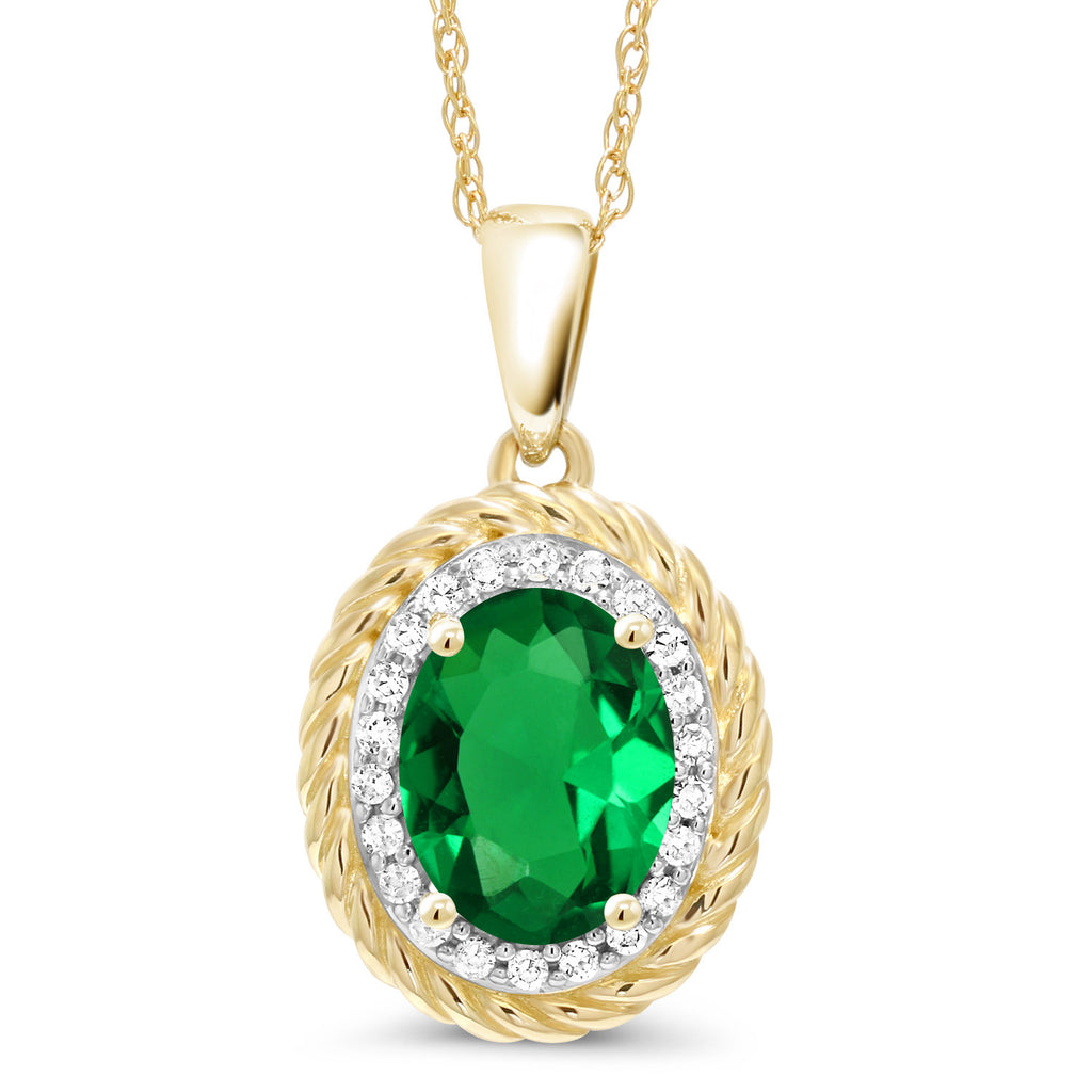 Nano Emerald - May_Pendant in 14K Yellow Gold