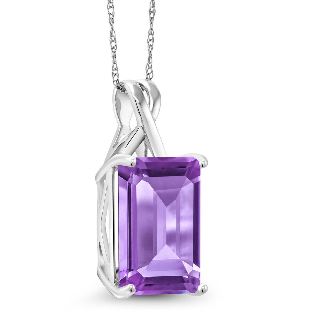 Amethyst_Pendant in 10K White Gold