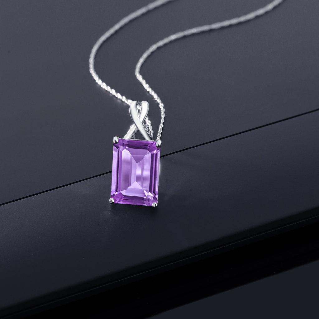 Amethyst_Pendant in 10K White Gold