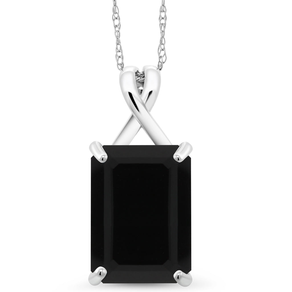 Onyx - December_Pendant in 10K White Gold