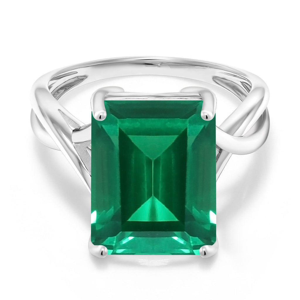 Nano Emerald - May_8_Ring in 10K White Gold