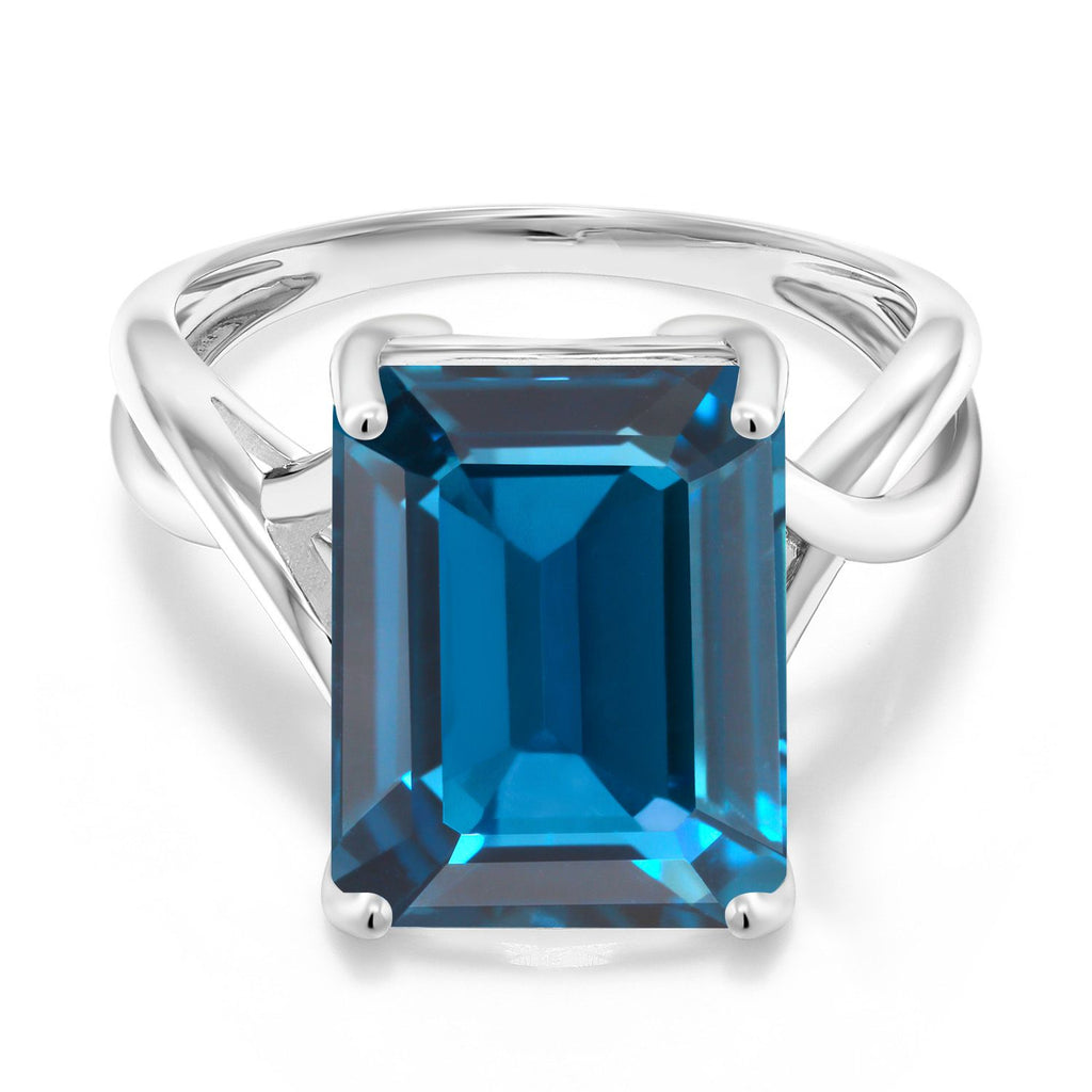 London Blue Topaz - November_8_Ring in 10K White Gold
